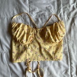 Yellow floral blouse